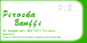 piroska banffi business card